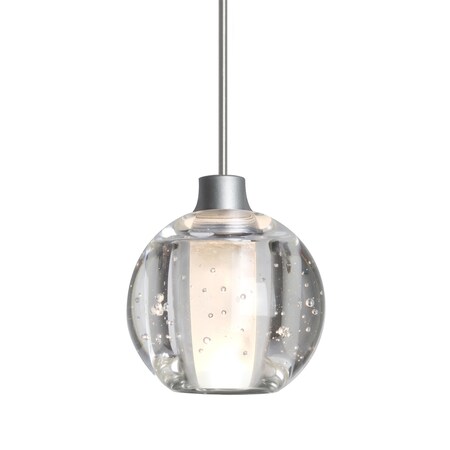 Besa Lighting Boca 5 Cord Pendant, Clear Bubble, Satin Nickel Finish, 1x3W LED 1XT-BOCA5BB-LED-SN